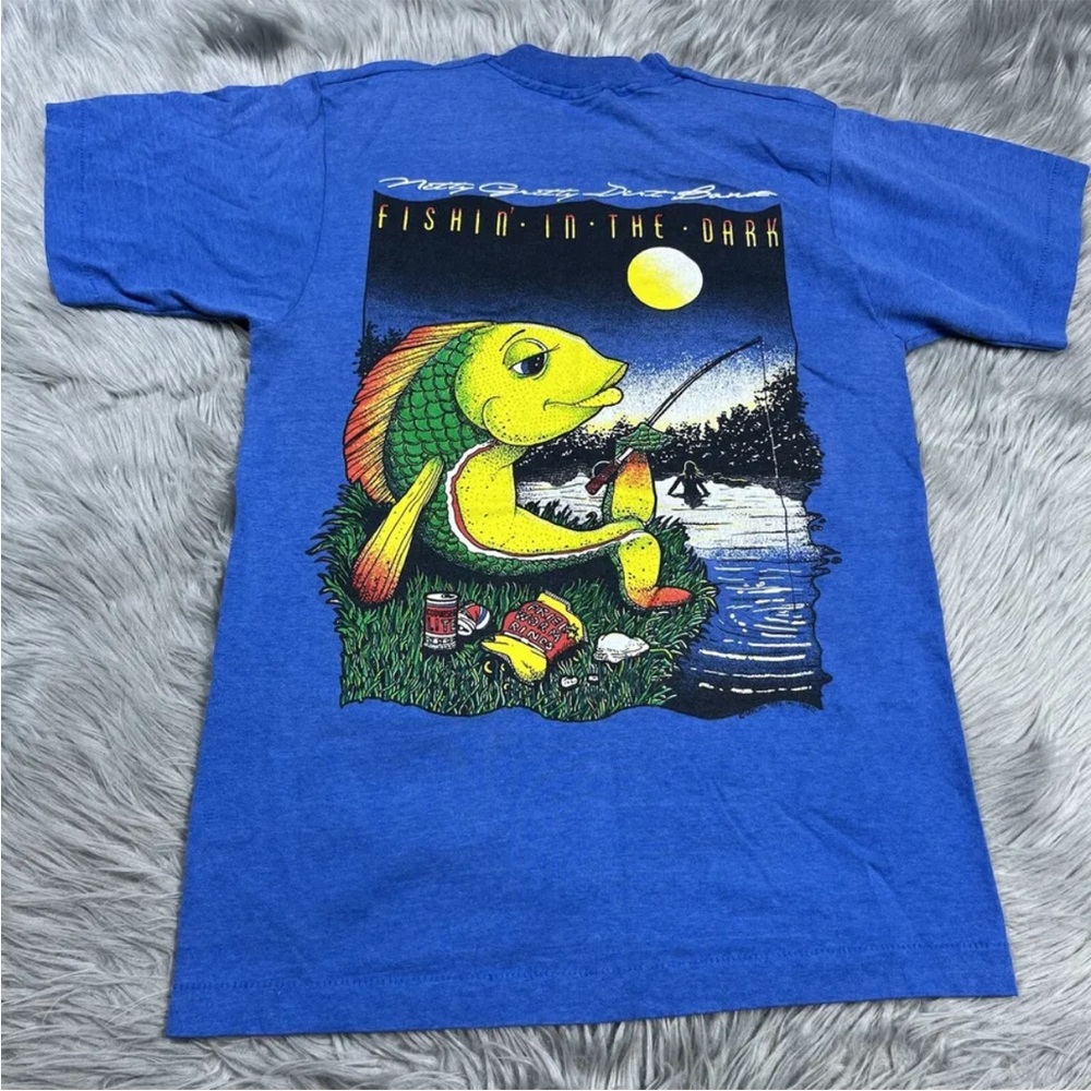 Vintage 90s Nitty Gritty Band Blue Single Stitch Fishin In The Dark Shirt
